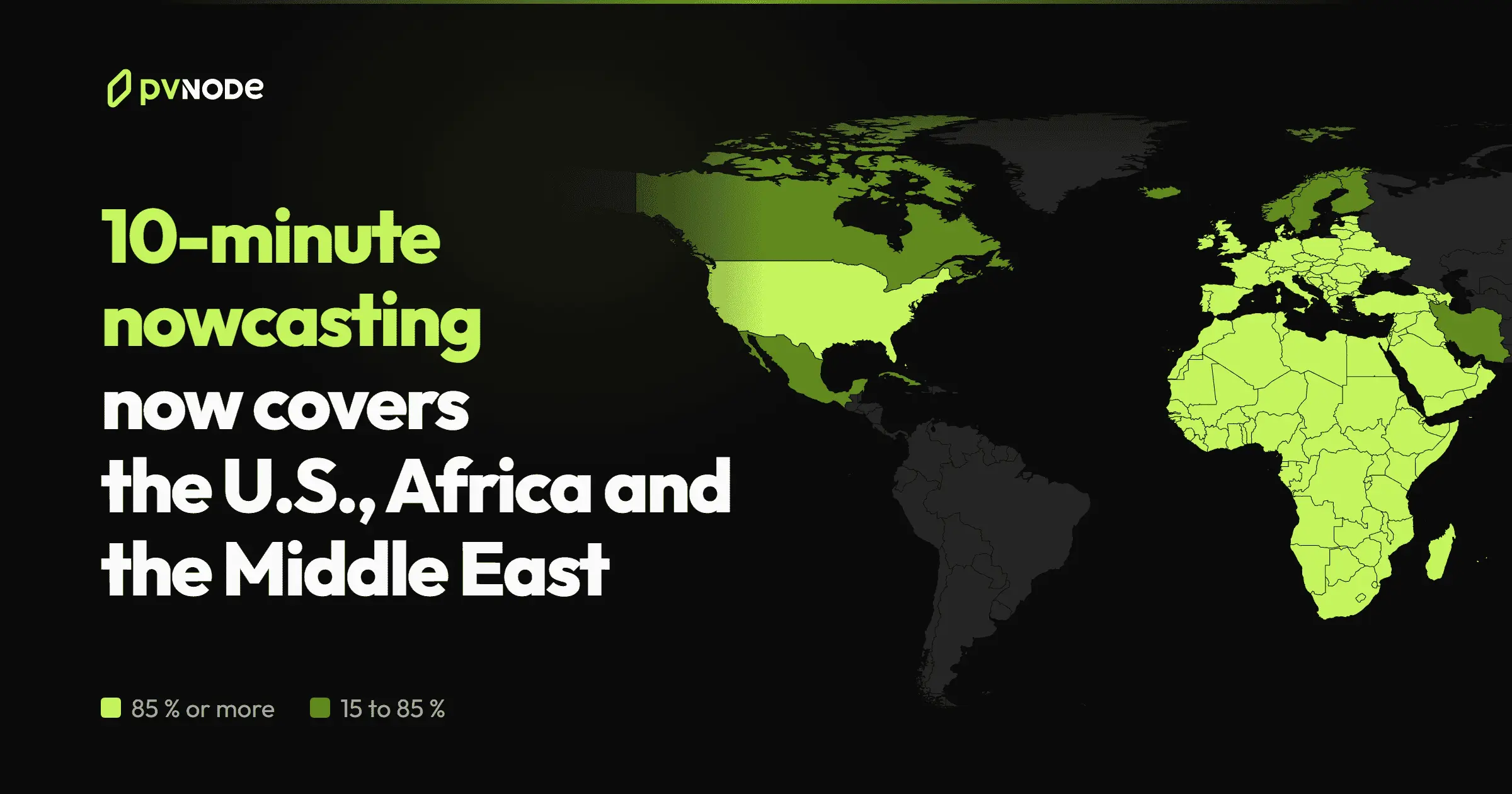 10-minute nowcasting now covers the U.S., Africa and the Middle East