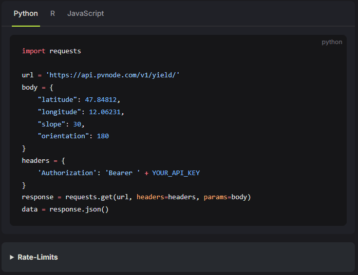 pvnode Developer Code API
