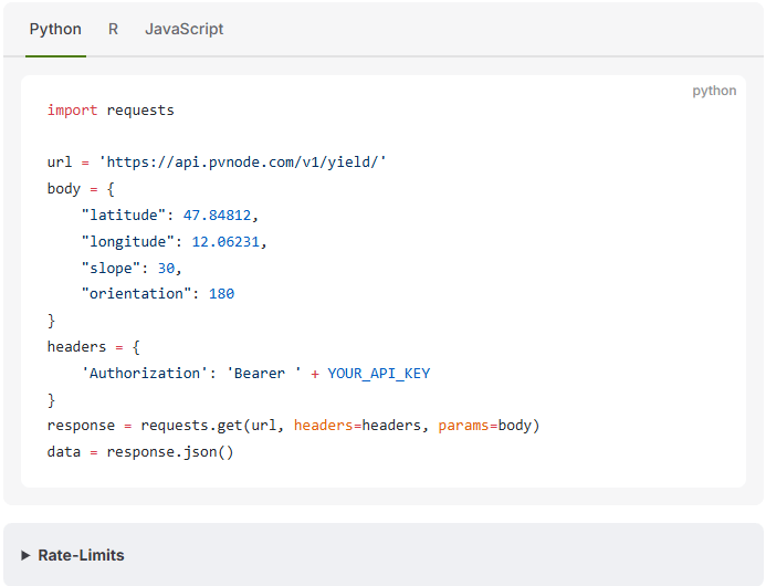 pvnode Developer Code API