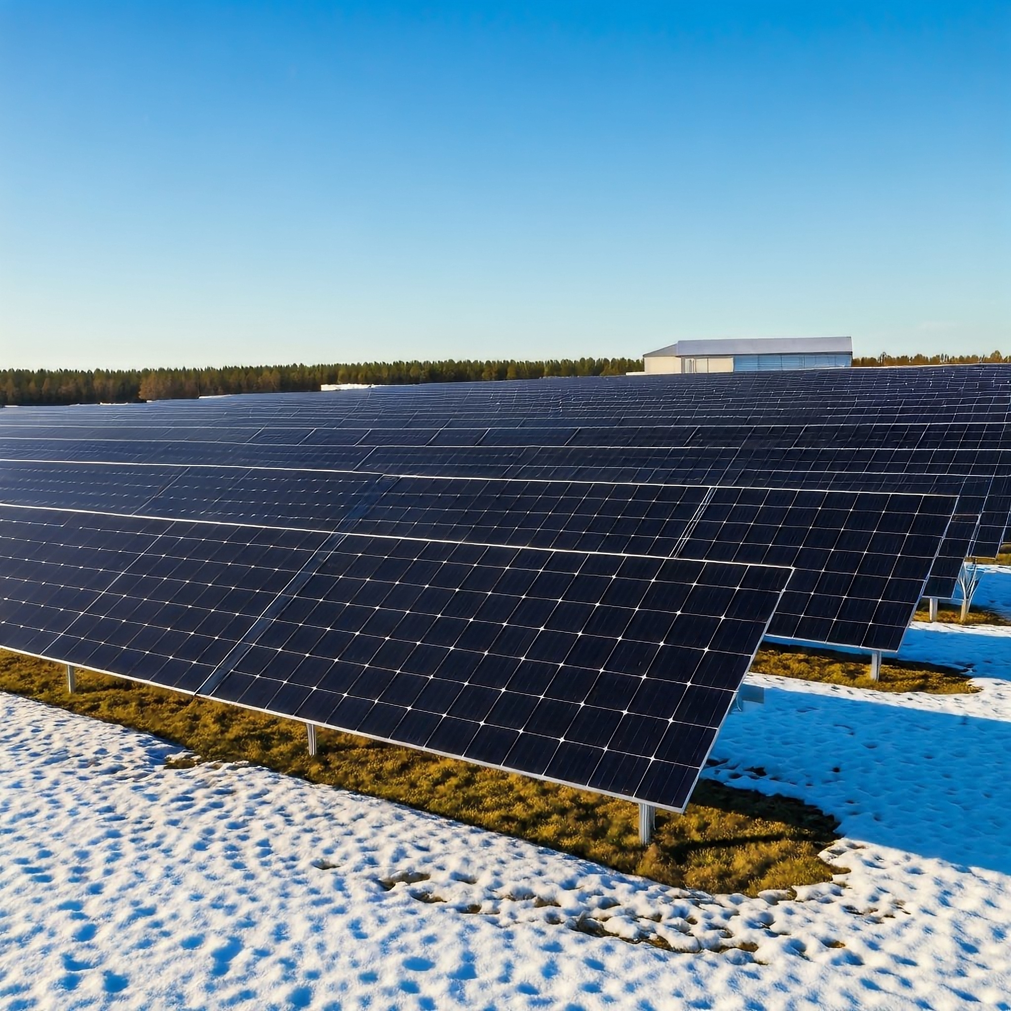 snowy solar panels